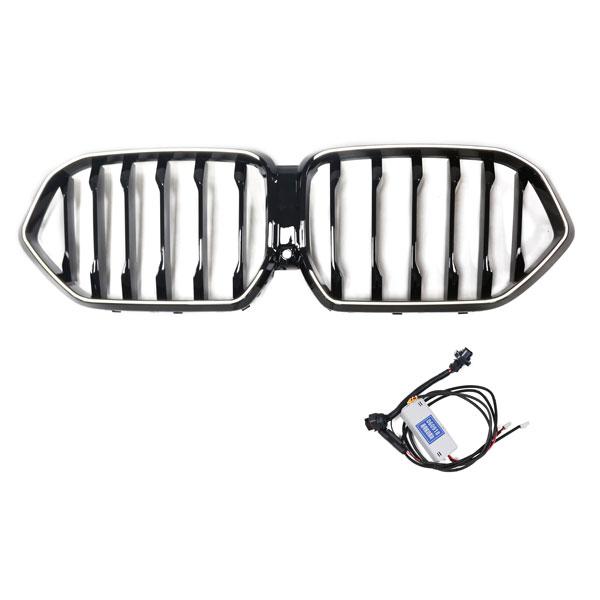 LED-Grill mit einer Lamelle in Schwarz glänzend passend für BMW X6 Serie G06 LCI 2023 +