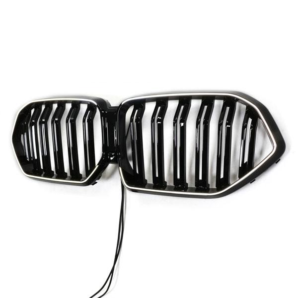 LED-Doppellamellen-Grill in Schwarz glänzend passend für BMW X6 Serie G06 LCI 2023 +