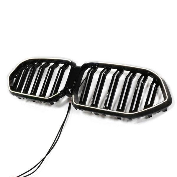 LED-Doppellamellen-Grill in Schwarz glänzend passend für BMW X6 Serie G06 LCI 2023 +