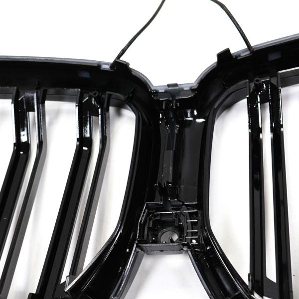 LED-Doppellamellen-Grill in Schwarz glänzend passend für BMW X6 Serie G06 LCI 2023 +