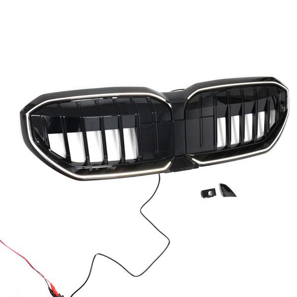 LED-Kühlergrill mit einer Lamelle in Schwarz glänzend passend für BMW 5er G60 2024 +
