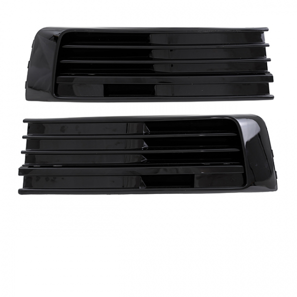 Set Gitter Grill Einsatz Stoßstange vorne unten Hochglanz Schwarz passt für VW T6 ab 2015-2019