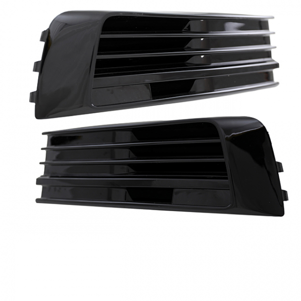 Set Gitter Grill Einsatz Stoßstange vorne unten Hochglanz Schwarz passt für VW T6 ab 2015-2019