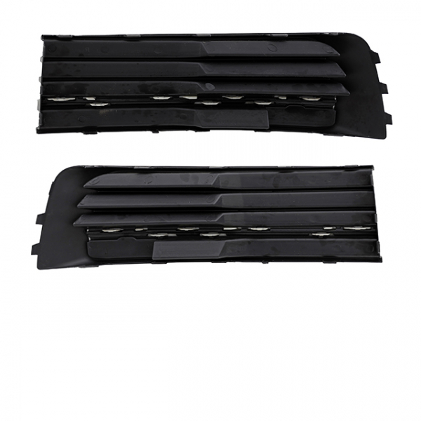 Set Gitter Grill Einsatz Stoßstange vorne unten Hochglanz Schwarz passt für VW T6 ab 2015-2019