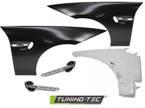 Upgrade Sport Design Kotflügel Vorn (links+rechts) für BMW 3er E90 E91 05-11 mit LED Seitenblinkern