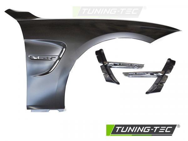 Upgrade Sport Design Kotflügel Vorn (links+rechts) für BMW 3er F30/F31 11-18 mit Lufteinlässen Chrom Optik