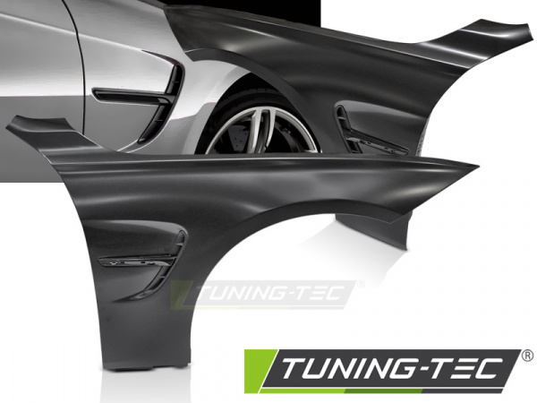 Upgrade Sport Design Kotflügel Vorn (links+rechts) für BMW 4er F32 / F33 /F36 13-19 mit Lufteinlässen Hochglanz schwarz
