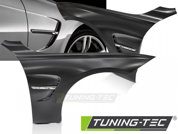 Upgrade Sport Design Kotflügel Vorn (links+rechts) für BMW 4er F32 / F33 /F36 13-19 mit Lufteinlässen Chrom Optik