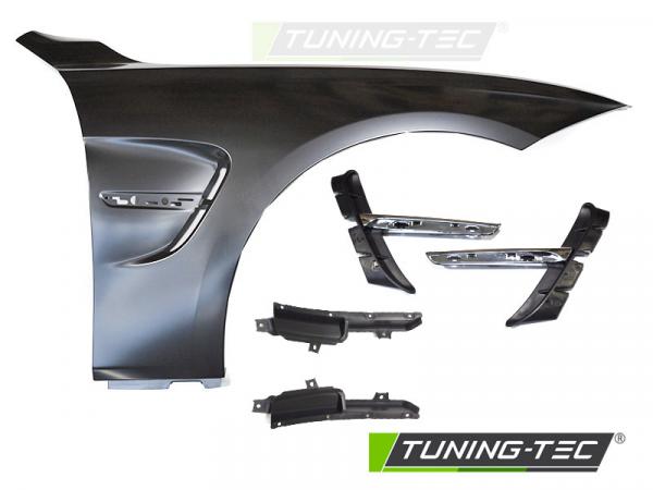 Upgrade Sport Design Kotflügel Vorn (links+rechts) für BMW 4er F32 / F33 /F36 13-19 mit Lufteinlässen Chrom Optik