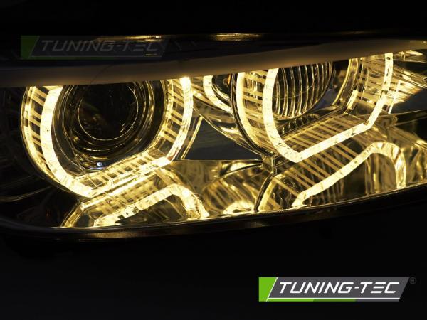 3D Xenon "YellowSign" LED Tagfahrlicht Angel Eyes Scheinwerfer für BMW 3er Coupe/Cabrio E92/E93 06-10 chrom
