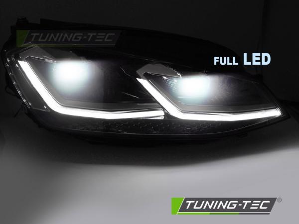 Voll-LED Tagfahrlicht Scheinwerfer für VW Golf 7 12-17 schwarz / rot mit dynamischem LED Blinker