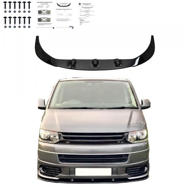 Upgrade Design Frontspoilerlippe für VW T5 Facelift (GP) 09-15 Hochglanz schwarz mit ABE