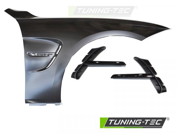 Upgrade Sport Design Kotflügel Vorn (links+rechts) für BMW 3er F30/F31 11-18 mit Lufteinlässen Hochglanz schwarz