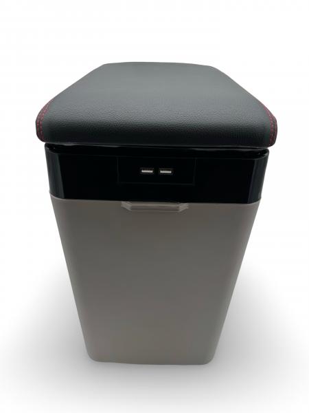 Upgrade+ "Freeze" Staufach Mittelkonsole Ablage passend für Opel Zafira Life / Lounge 21+ mit Kühlfunktion, USB und Getränkehaltern + App Steuerung