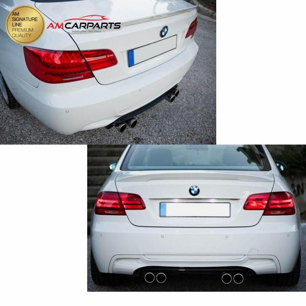 Upgrade Sport Design Heck Diffusor passend für BMW 3er E92 / E93 Coupe / Cabrio 06-13 Matt schwarz
