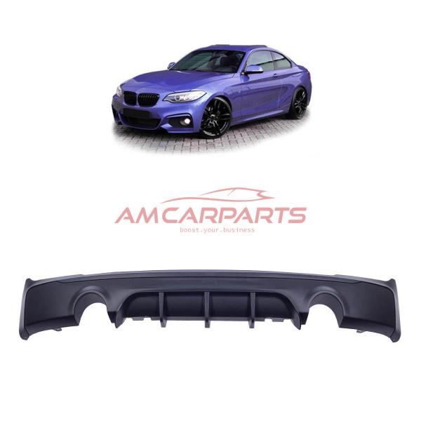 Upgrade Sport Design Heck Diffusor passend für BMW 2er F22 / F23 Coupe / Cabrio 12-20 Matt schwarz