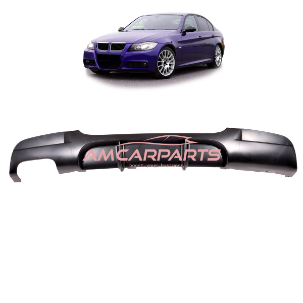 Upgrade Sport Design Heck Diffusor passend für BMW 3er E90 / E91 Limousine / Touring 05-11 Matt schwarz