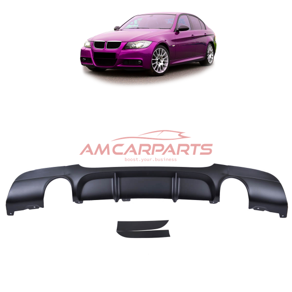Upgrade Sport Design Heck Diffusor passend für BMW 3er E90 / E91 Limousine / Touring 05-11 Matt schwarz