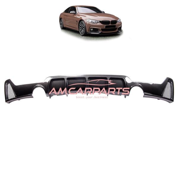 Upgrade Sport Design Heck Diffusor passend für BMW 4er F32 / F33 / F36 Coupe / Cabrio 13+ Carbon-Optik