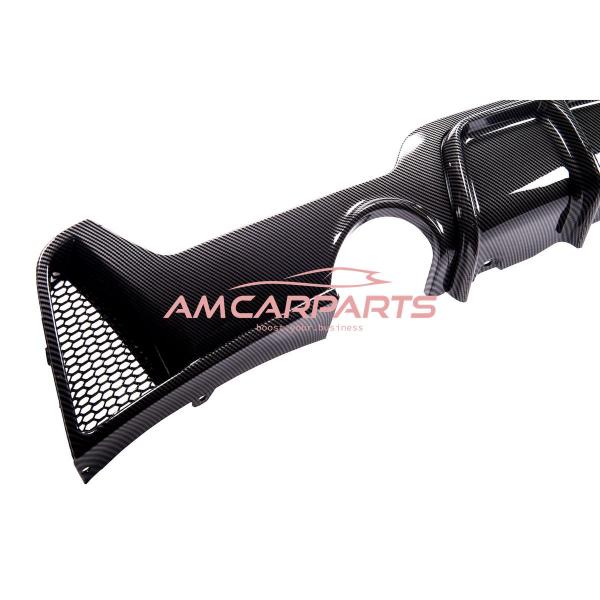 Upgrade Sport Design Heck Diffusor passend für BMW 4er F32 / F33 / F36 Coupe / Cabrio 13+ Carbon-Optik