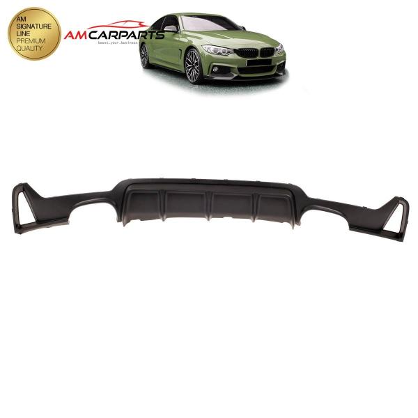 Upgrade Sport Design Heck Diffusor passend für BMW 4er F32 / F33 / F36 Coupe / Cabrio 13-20 Matt schwarz
