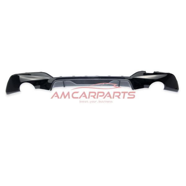 Upgrade Sport Design Heck Diffusor passend für BMW 3er G20 / G21 Vor-Facelift Limousine / Touring 18+ Hochglanz schwarz / Carbon-Optik