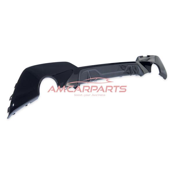 Upgrade Sport Design Heck Diffusor passend für BMW 3er G20 / G21 Vor-Facelift Limousine / Touring 18+ Hochglanz schwarz / Carbon-Optik