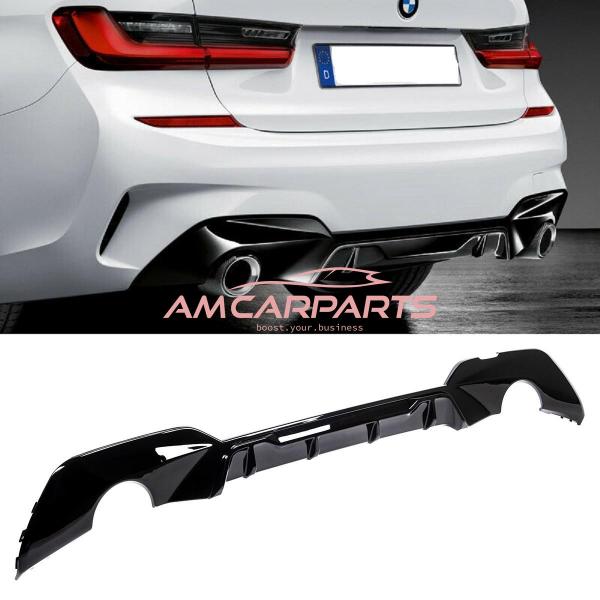 Upgrade Sport Design Heck Diffusor passend für BMW 3er G20 / G21 Vor-Facelift Limousine / Touring 18+ Hochglanz schwarz