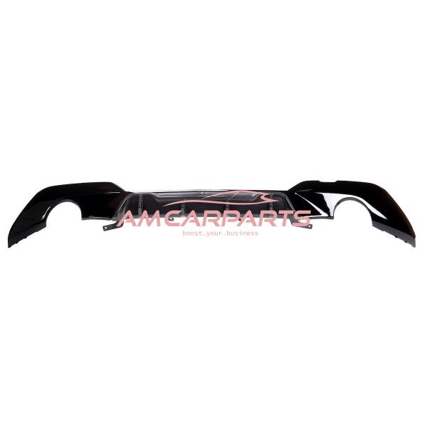 Upgrade Sport Design Heck Diffusor passend für BMW 3er G20 / G21 Vor-Facelift Limousine / Touring 18+ Hochglanz schwarz / Carbon-Optik