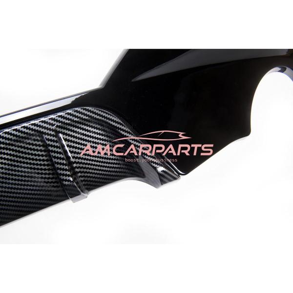 Upgrade Sport Design Heck Diffusor passend für BMW 3er G20 / G21 Vor-Facelift Limousine / Touring 18+ Hochglanz schwarz / Carbon-Optik