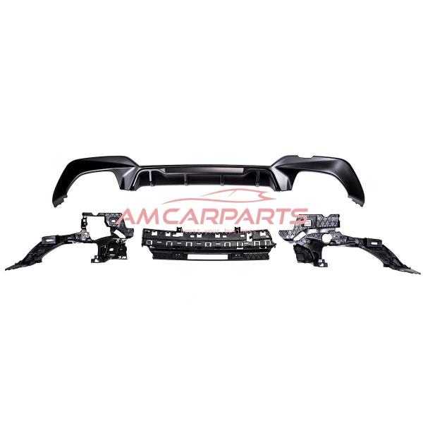 Upgrade Sport Design Heck Diffusor passend für BMW 3er G20 / G21 Vor-Facelift Limousine / Touring 18+ Matt schwarz