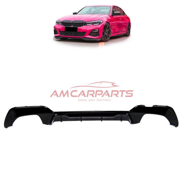 Upgrade Sport Design Heck Diffusor passend für BMW 3er G20 / G21 Vor-Facelift Limousine / Touring 18+ Hochglanz schwarz