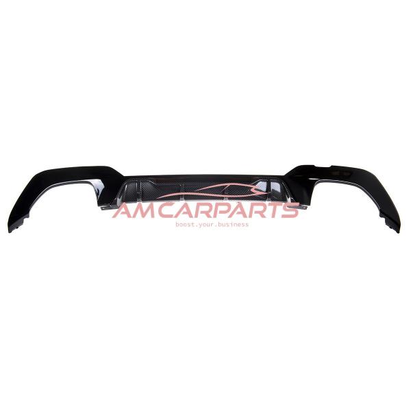 Upgrade Sport Design Heck Diffusor passend für BMW 3er G20 / G21 Vor-Facelift Limousine / Touring 18+ Hochglanz schwarz / Carbon-Optik