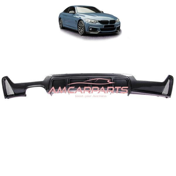 Upgrade Sport Design Heck Diffusor passend für BMW 4er F32 / F33 / F36 Coupe / Cabrio 13+ Carbon-Optik