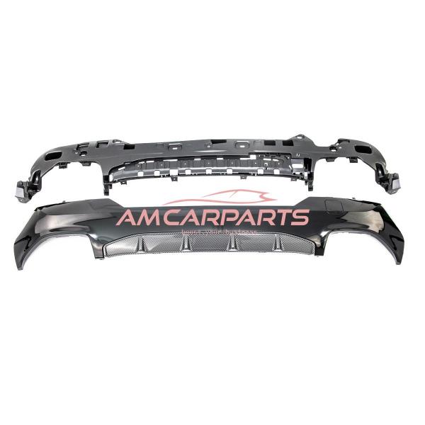 Upgrade Sport Design Heck Diffusor passend für BMW 4er G22 / G23 / G83 Coupe / Cabrio 20+ Carbon-Optik / Hochglanz schwarz