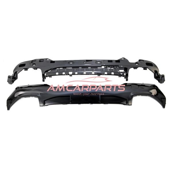 Upgrade Sport Design Heck Diffusor passend für BMW 4er G22 / G23 / G83 Coupe / Cabrio 20+ Hochglanz schwarz