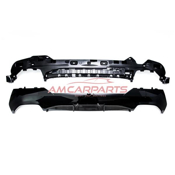 Upgrade Sport Design Heck Diffusor passend für BMW 4er G22 / G23 / G83 Coupe / Cabrio 20+ Carbon-Optik / Hochglanz schwarz
