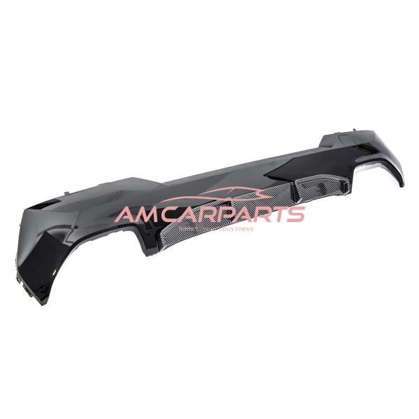 Upgrade Sport Design Heck Diffusor passend für BMW 4er G22 / G23 / G83 Coupe / Cabrio 20+ Carbon-Optik / Hochglanz schwarz