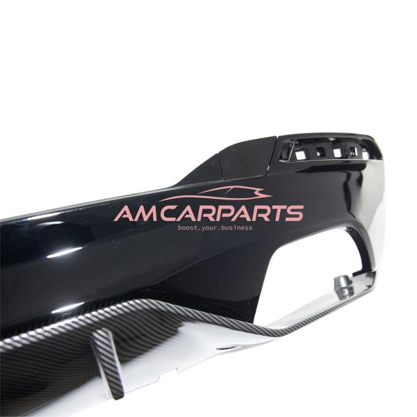 Upgrade Sport Design Heck Diffusor passend für BMW 5er G30 / G31 Vor-Facelift Limousine / Touring 16-20 Carbon-Optik / Hochglanz schwarz