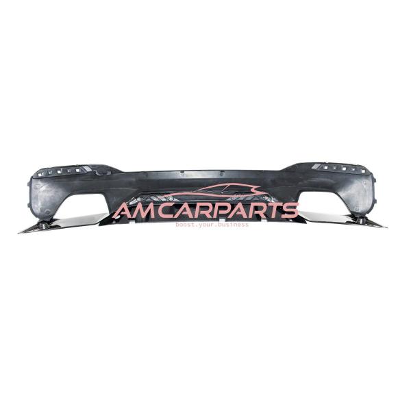 Upgrade Sport Design Heck Diffusor passend für BMW 5er G30 / G31 Vor-Facelift Limousine / Touring 16-20 Carbon-Optik / Hochglanz schwarz
