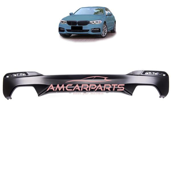 Upgrade Sport Design Heck Diffusor passend für BMW 5er G30 / G31 Vor-Facelift Limousine / Touring 16-20 Carbon-Optik / Matt schwarz