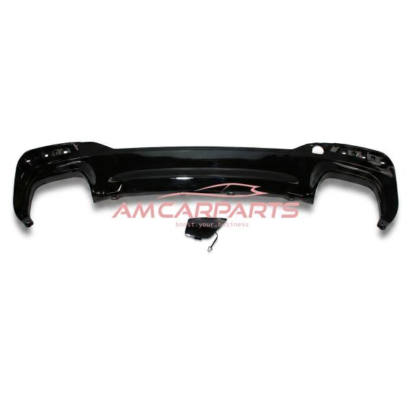 Upgrade Sport Design Heck Diffusor passend für BMW 5er G30 / G31 Limousine / Touring Vor-Facelift 16-20 Hochglanz schwarz