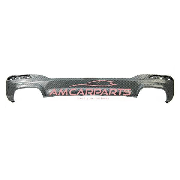 Upgrade Sport Design Heck Diffusor passend für BMW 5er G30 / G31 Limousine / Touring Vor-Facelift 16-20 Carbon-Optik