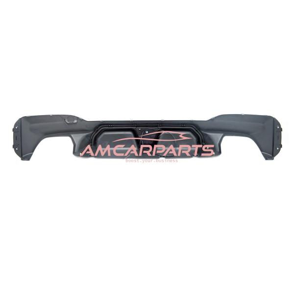 Upgrade Sport Design Heck Diffusor passend für BMW 5er G30, F90 / G31 Limousine / Touring 17-23 Hochglanz schwarz mit integrierter LED-Bremsleuchte