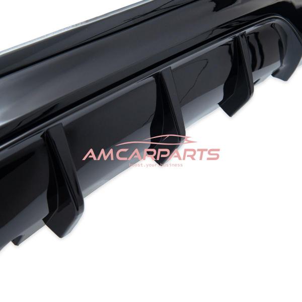 Upgrade Sport Design Heck Diffusor passend für BMW 2er F22 / F23 Coupe / Cabrio 14-21 Hochglanz schwarz