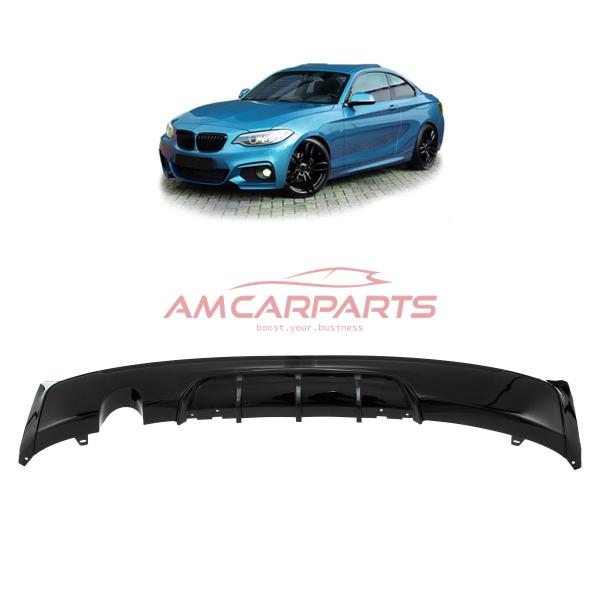 Upgrade Sport Design Heck Diffusor passend für BMW 2er F22 / F23 Coupe / Cabrio 14-21 Hochglanz schwarz