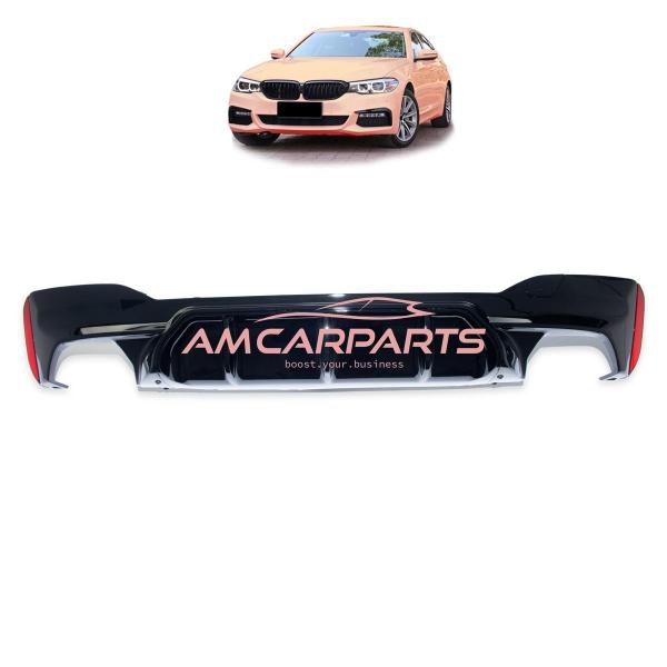 Upgrade Sport Design Heck Diffusor passend für BMW 5er G30 / G31 Limousine / Touring 16-23 Hochglanz schwarz