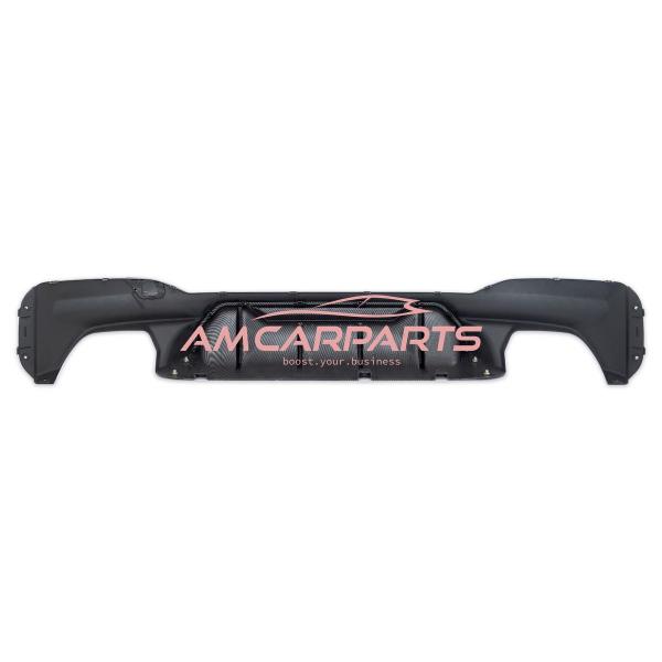 Upgrade Sport Design Heck Diffusor passend für BMW 5er G30, F90 / G31 Vor-Facelift Limousine / Touring 17-20 Carbon-Optik / Hochglanz schwarz