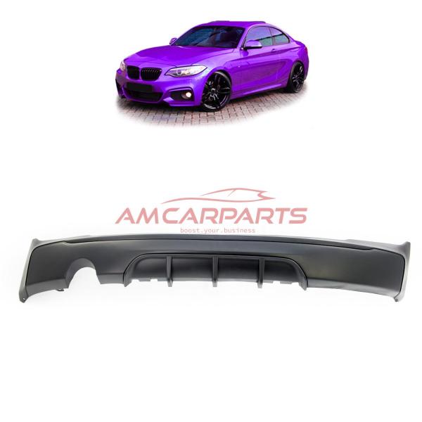 Upgrade Sport Design Heck Diffusor passend für BMW 2er F22 / F23 Coupe / Cabrio 12-19 Matt schwarz