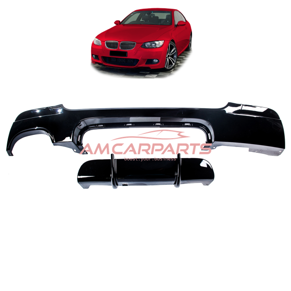 Upgrade Sport Design Heck Diffusor passend für BMW 3er E92 / E93 Coupe / Cabrio 06-13 Hochglanz schwarz